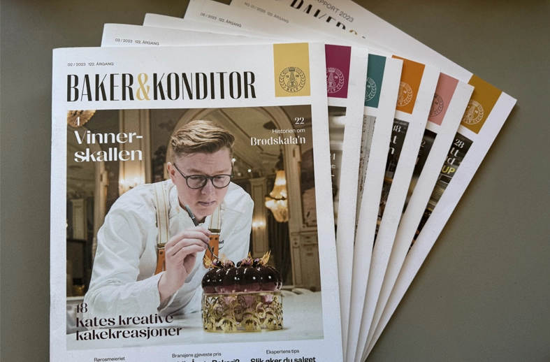 En bunke med bladet Baker&konditor